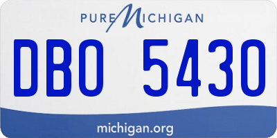 MI license plate DBO5430