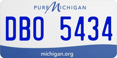MI license plate DBO5434
