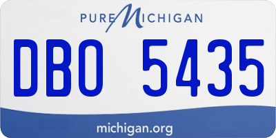 MI license plate DBO5435