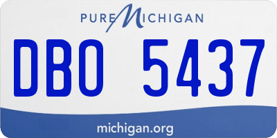 MI license plate DBO5437