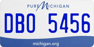 MI license plate DBO5456