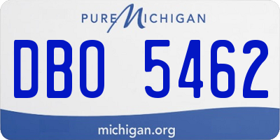 MI license plate DBO5462
