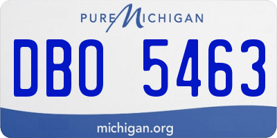 MI license plate DBO5463