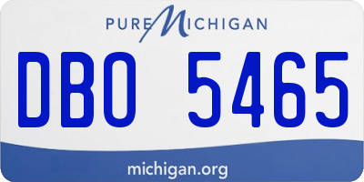 MI license plate DBO5465
