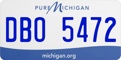 MI license plate DBO5472