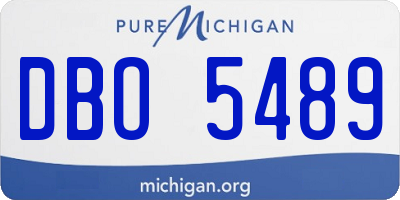 MI license plate DBO5489
