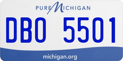 MI license plate DBO5501
