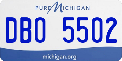 MI license plate DBO5502
