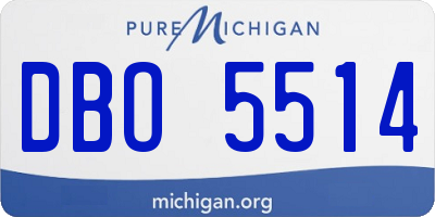 MI license plate DBO5514