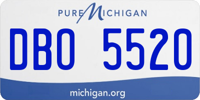 MI license plate DBO5520