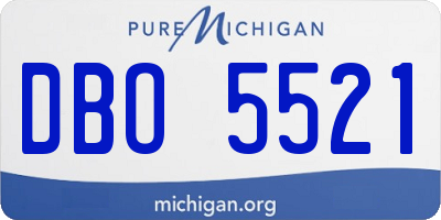 MI license plate DBO5521