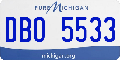 MI license plate DBO5533