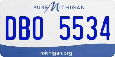 MI license plate DBO5534