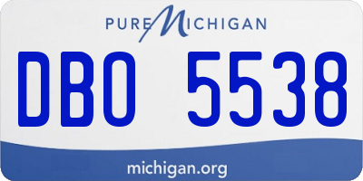 MI license plate DBO5538
