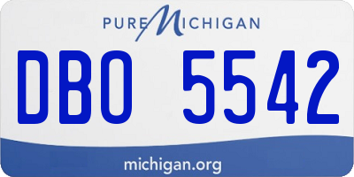 MI license plate DBO5542