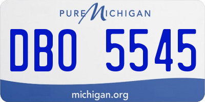 MI license plate DBO5545