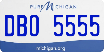 MI license plate DBO5555