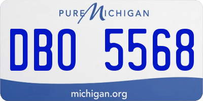 MI license plate DBO5568