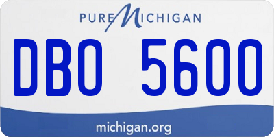 MI license plate DBO5600