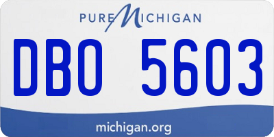 MI license plate DBO5603