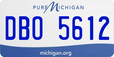MI license plate DBO5612