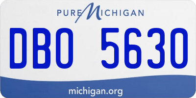 MI license plate DBO5630