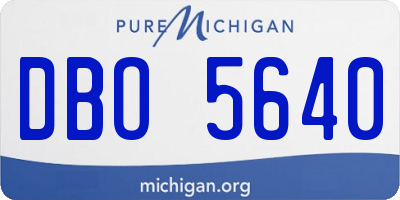 MI license plate DBO5640