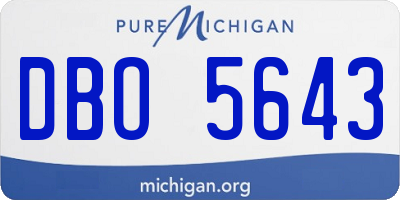 MI license plate DBO5643