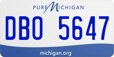 MI license plate DBO5647