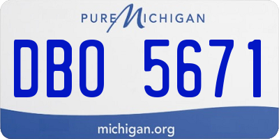 MI license plate DBO5671