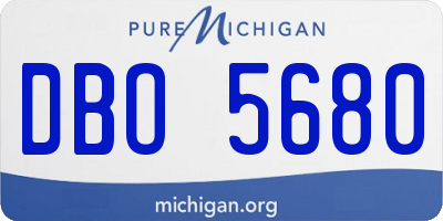 MI license plate DBO5680