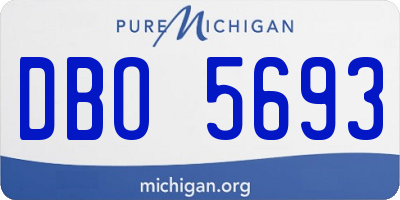 MI license plate DBO5693