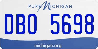 MI license plate DBO5698