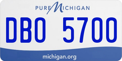 MI license plate DBO5700