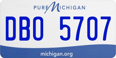 MI license plate DBO5707