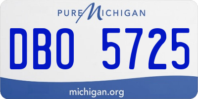 MI license plate DBO5725