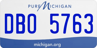 MI license plate DBO5763