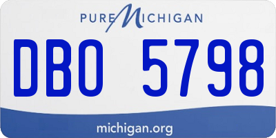 MI license plate DBO5798
