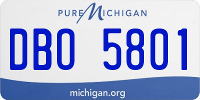 MI license plate DBO5801