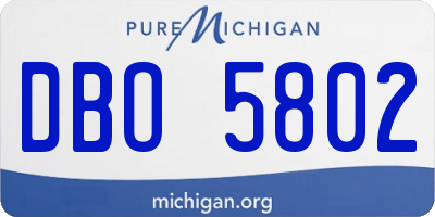 MI license plate DBO5802