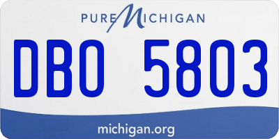 MI license plate DBO5803