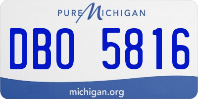 MI license plate DBO5816