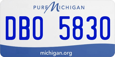 MI license plate DBO5830