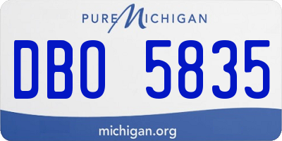 MI license plate DBO5835