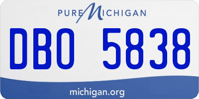 MI license plate DBO5838
