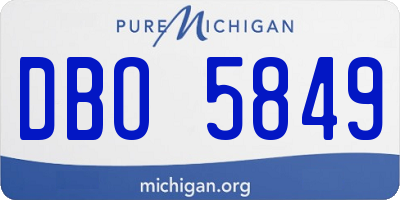MI license plate DBO5849