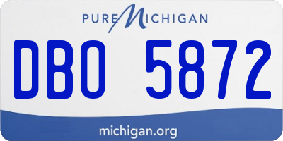 MI license plate DBO5872