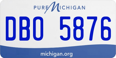 MI license plate DBO5876