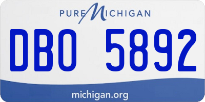 MI license plate DBO5892