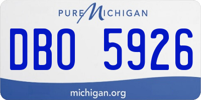 MI license plate DBO5926